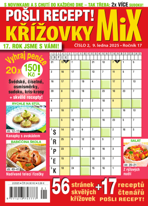 Pošli recept Křížovky MiX 2/2025
