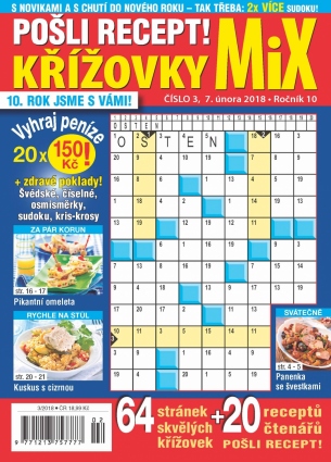 Pošli recept Křížovky MiX 3/2018
