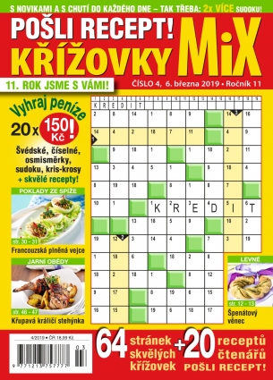 Pošli recept Křížovky MiX 4/2019