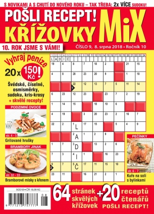 Pošli recept Křížovky MiX 9/2018