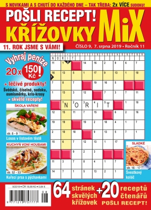Pošli recept Křížovky MiX 9/2019