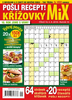 Pošli recept Křížovky MiX 10/2018
